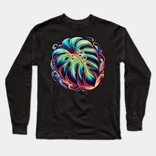 Monstera plant abstract Long Sleeve T-Shirt